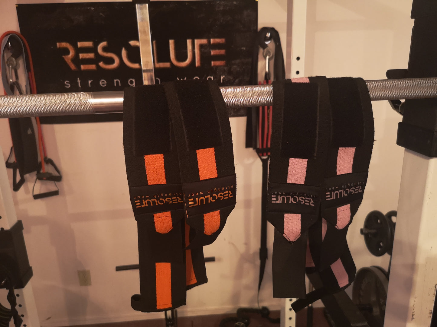 23" Wrist Wraps Black/Pink - Resolute Strength Wear