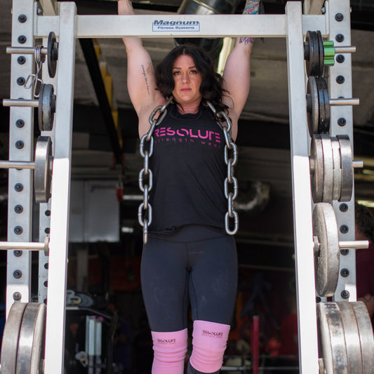 The Classic - Curvy Racerback Tank Pink - Resolute Strength Wear