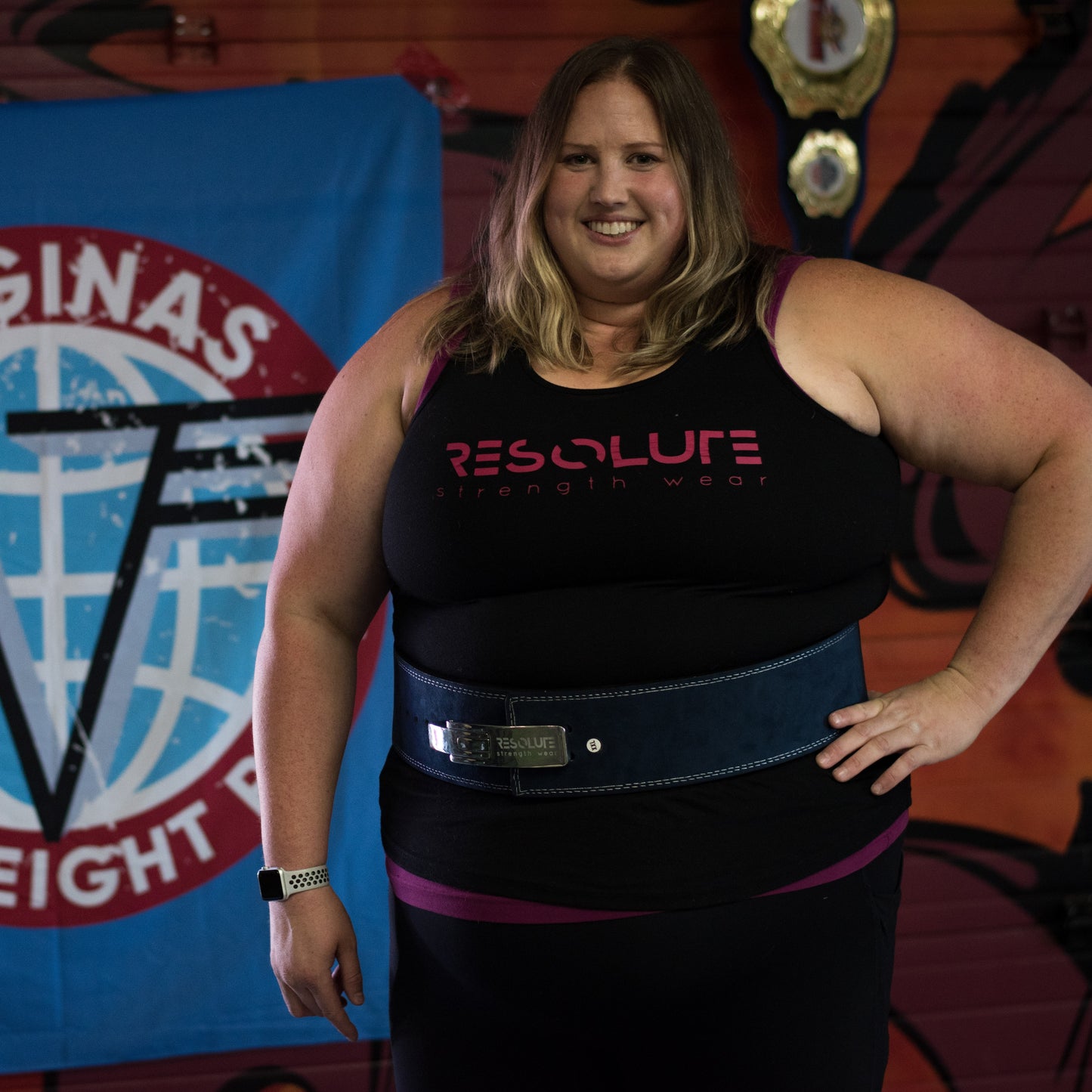 Resolute Curvy Racerback Tank - Black/Pink - Resolute Strength Wear