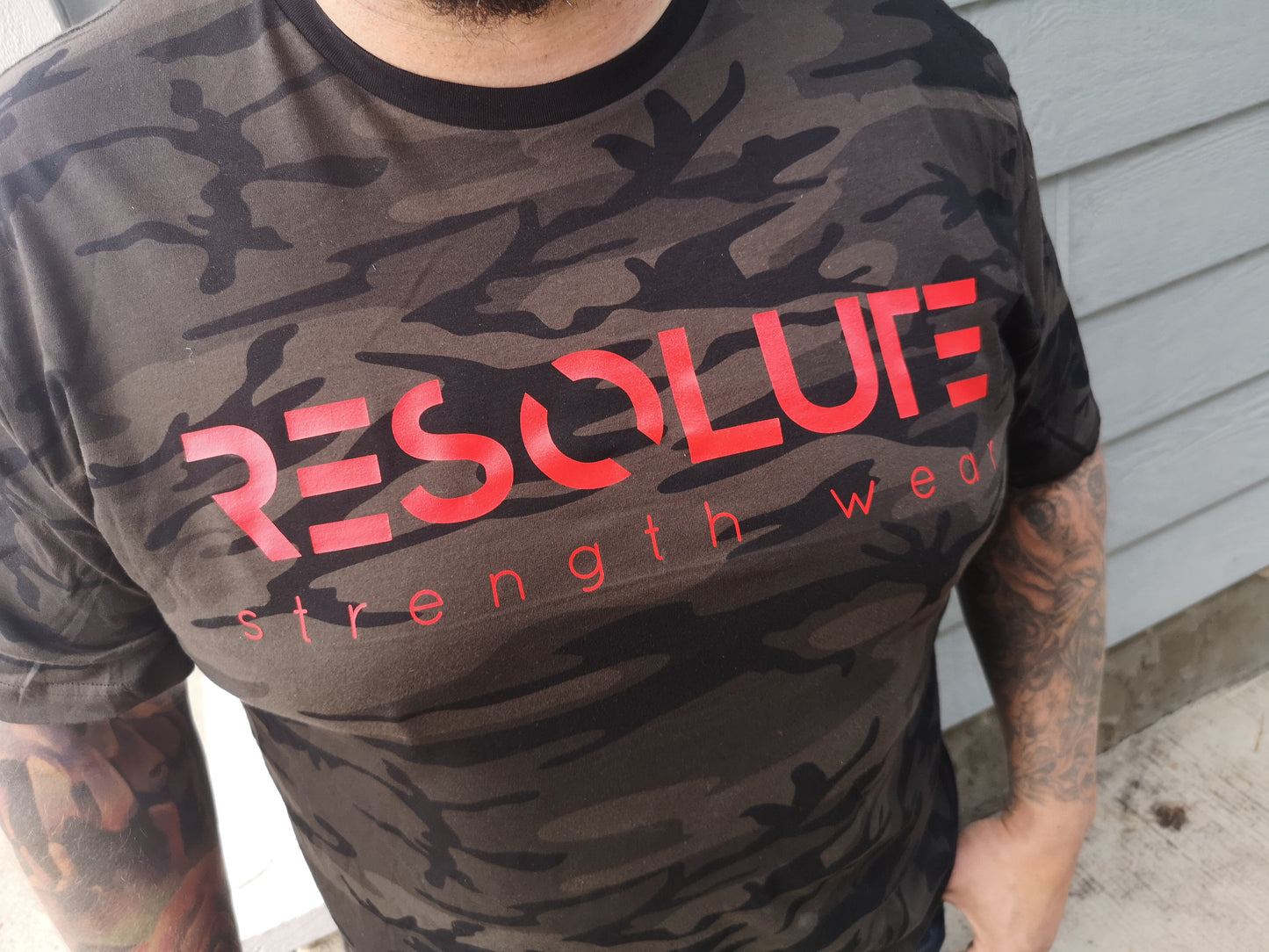 Resolute Tshirt - Black Camo - Resolute Strength Wear