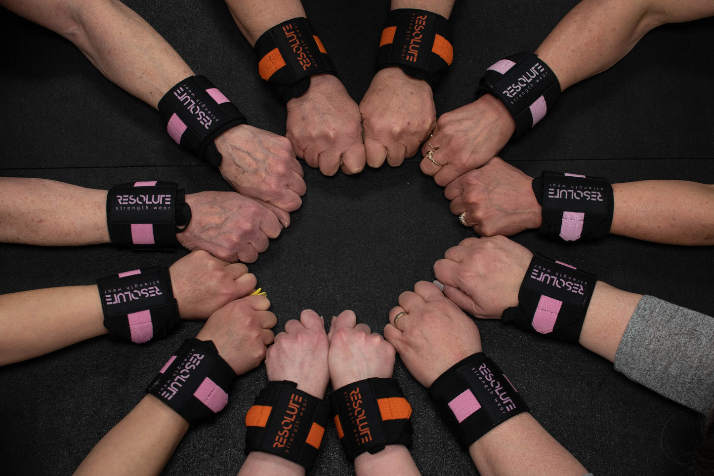 18" Wrist Wraps Black/Pink - Resolute Strength Wear