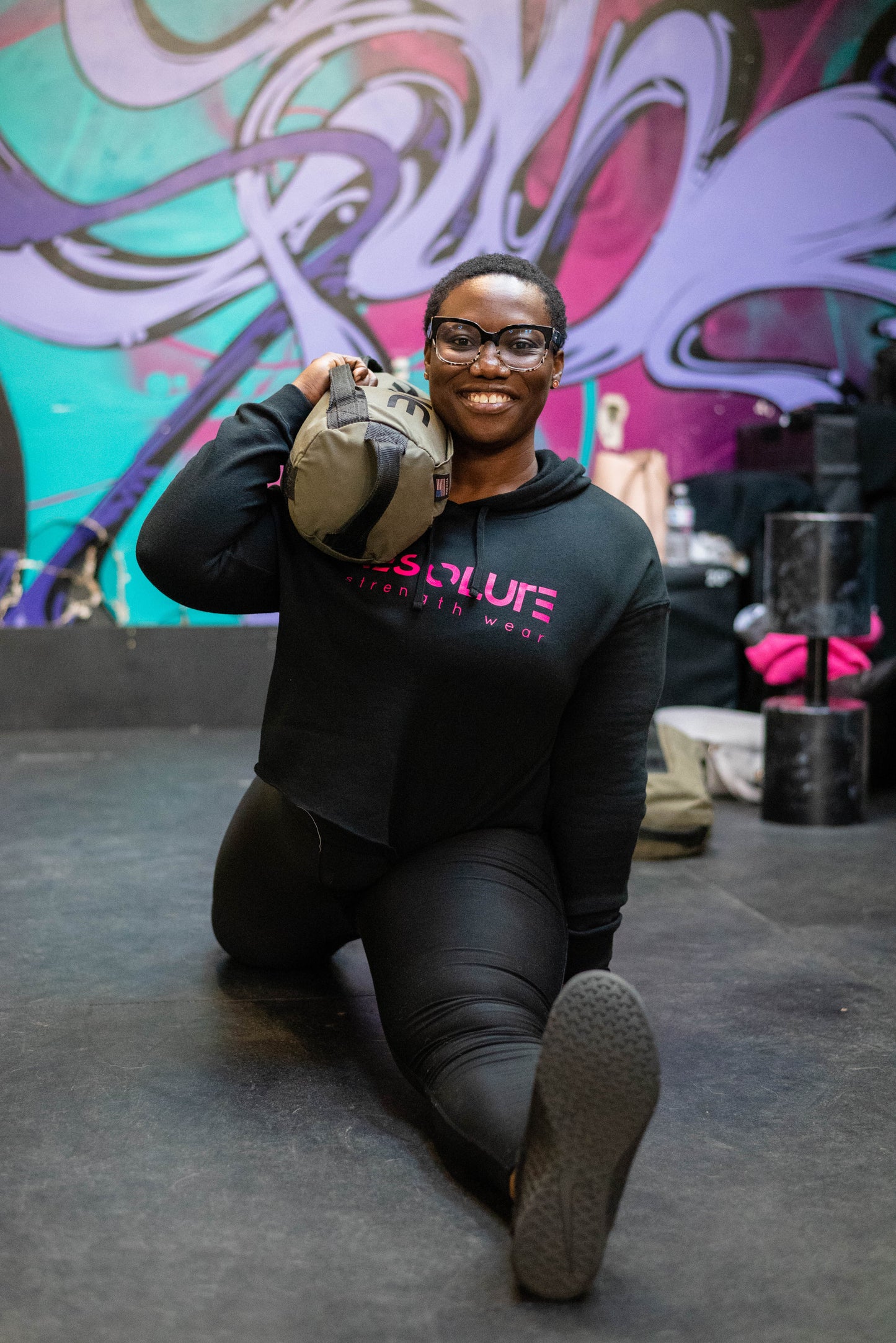 Cropped Hoodie - Black - Resolute Strength Wear