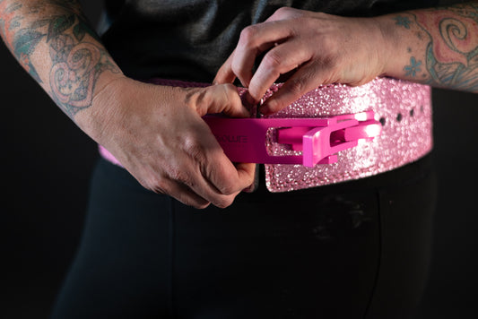 LIMITED EDITION PINK SPARKLY LEVER BELT - Resolute Strength Wear