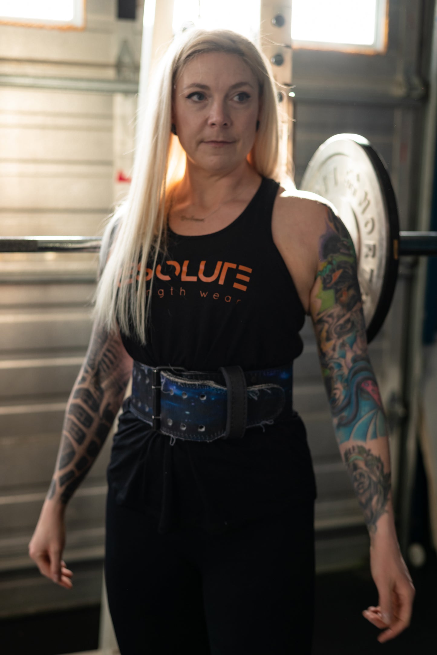 Resolute Curvy Racerback Tank - Black/Orange - Resolute Strength Wear