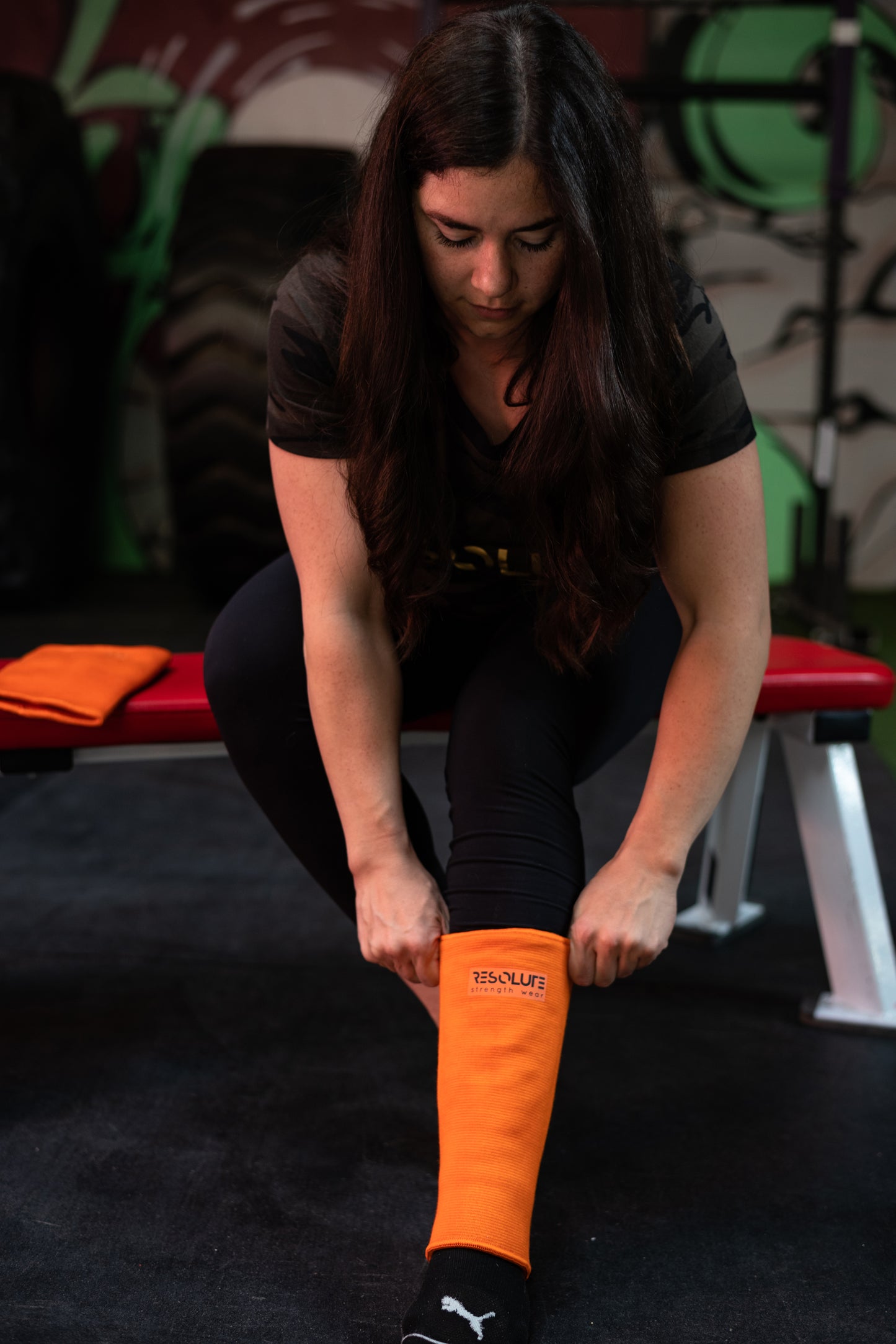 Orange Knee Sleeves - TRIPLE PLY - Resolute Strength Wear