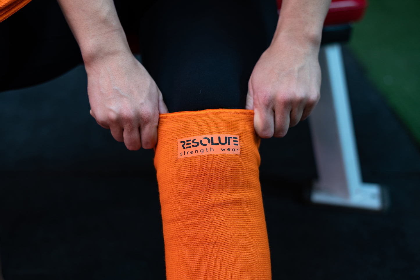 Orange Knee Sleeves - TRIPLE PLY - Resolute Strength Wear