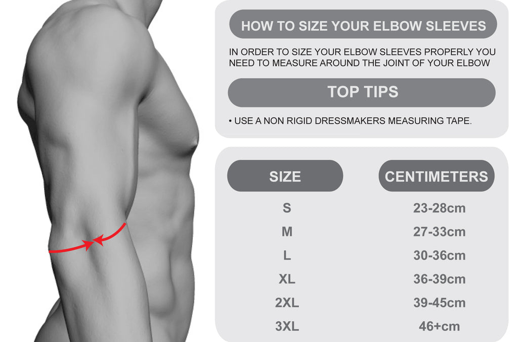 elbow sleeve size chart