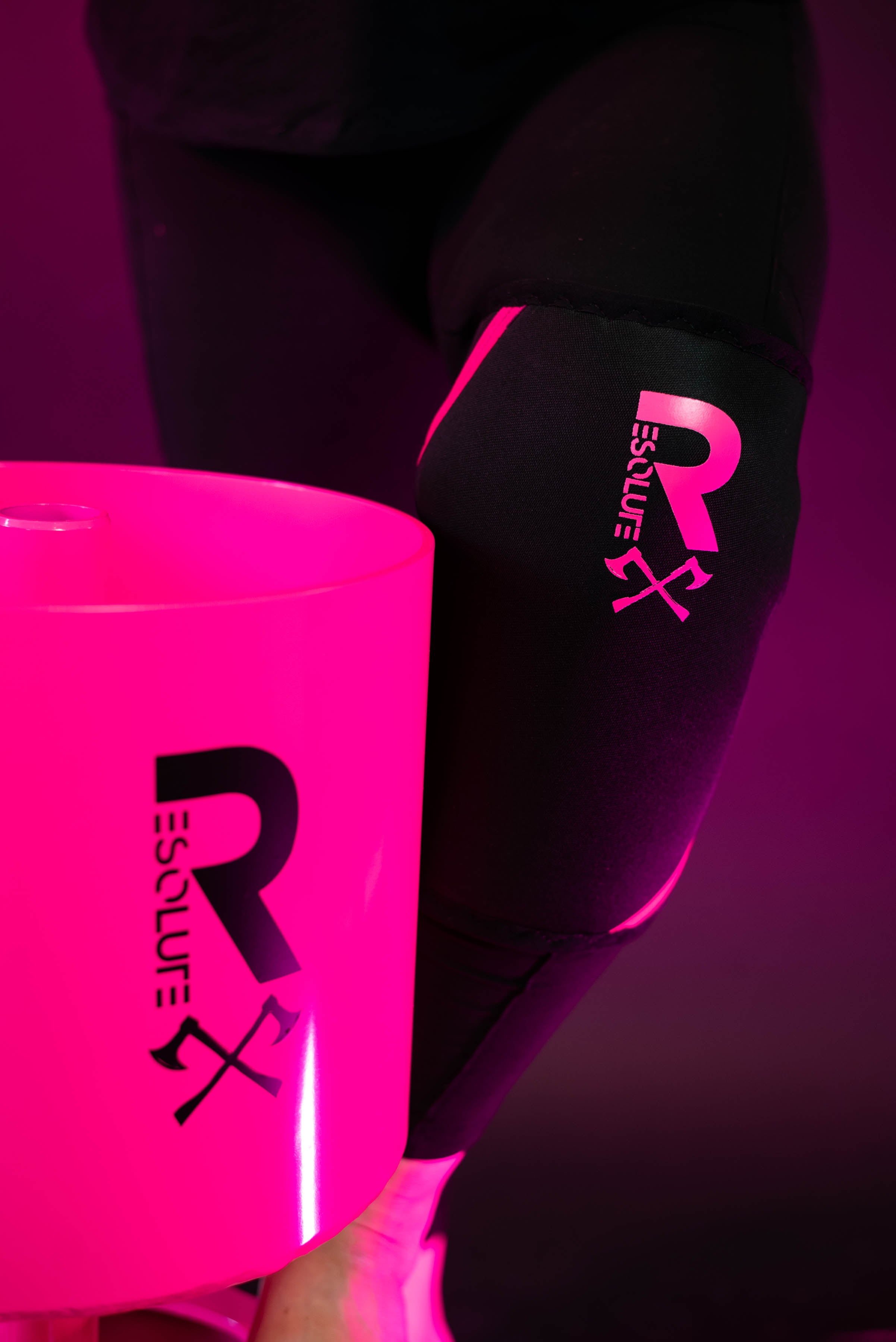 GEN 2: Neoprene Sleeves - Black/Pink - Resolute Strength Wear