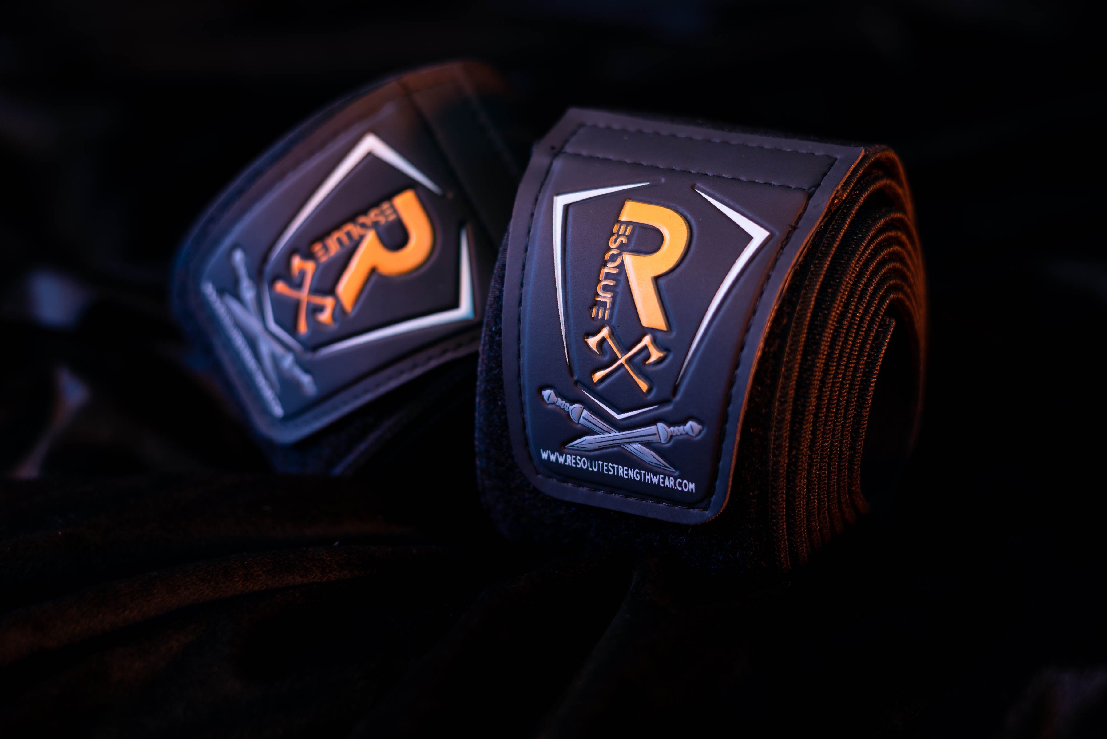 GEN 2: 2.5m Knee Wraps *Assisted* - Black/Orange - Resolute Strength Wear