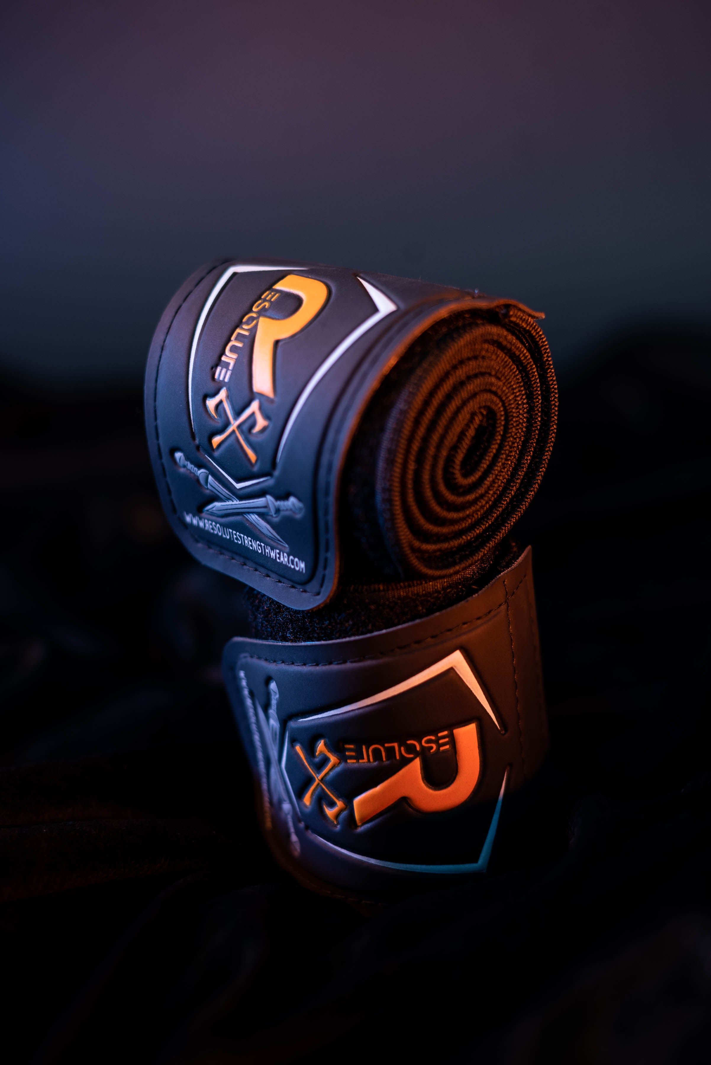 GEN 2: 23" Wrist Wraps - Black/Orange - Resolute Strength Wear