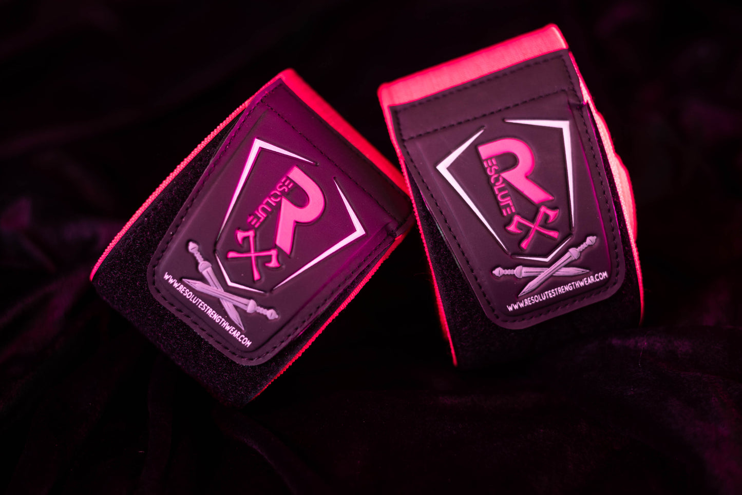 GEN 2: 2.5m Knee Wraps *Assisted* - Black/Pink - Resolute Strength Wear
