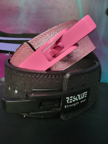 LIMITED EDITION PINK SPARKLY LEVER BELT - Resolute Strength Wear