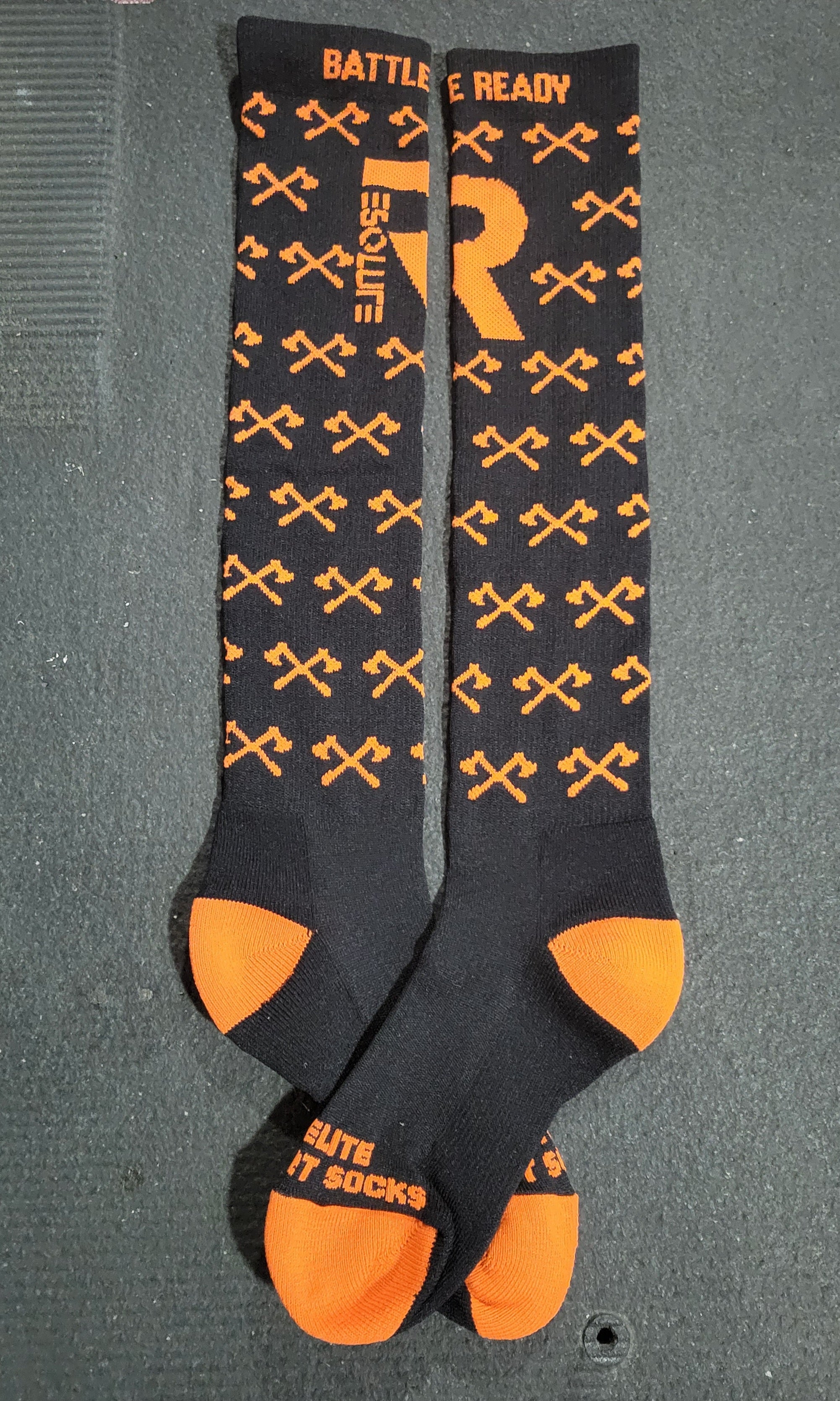 Battle Ready Knee High Socks - Orange - Resolute Strength Wear