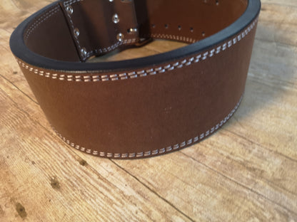 Clearance belt: 13mm Brown prong belt - Resolute Strength Wear