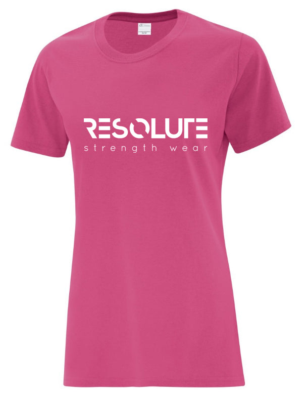 Resolute Curvy Tshirt - Pink - Resolute Strength Wear