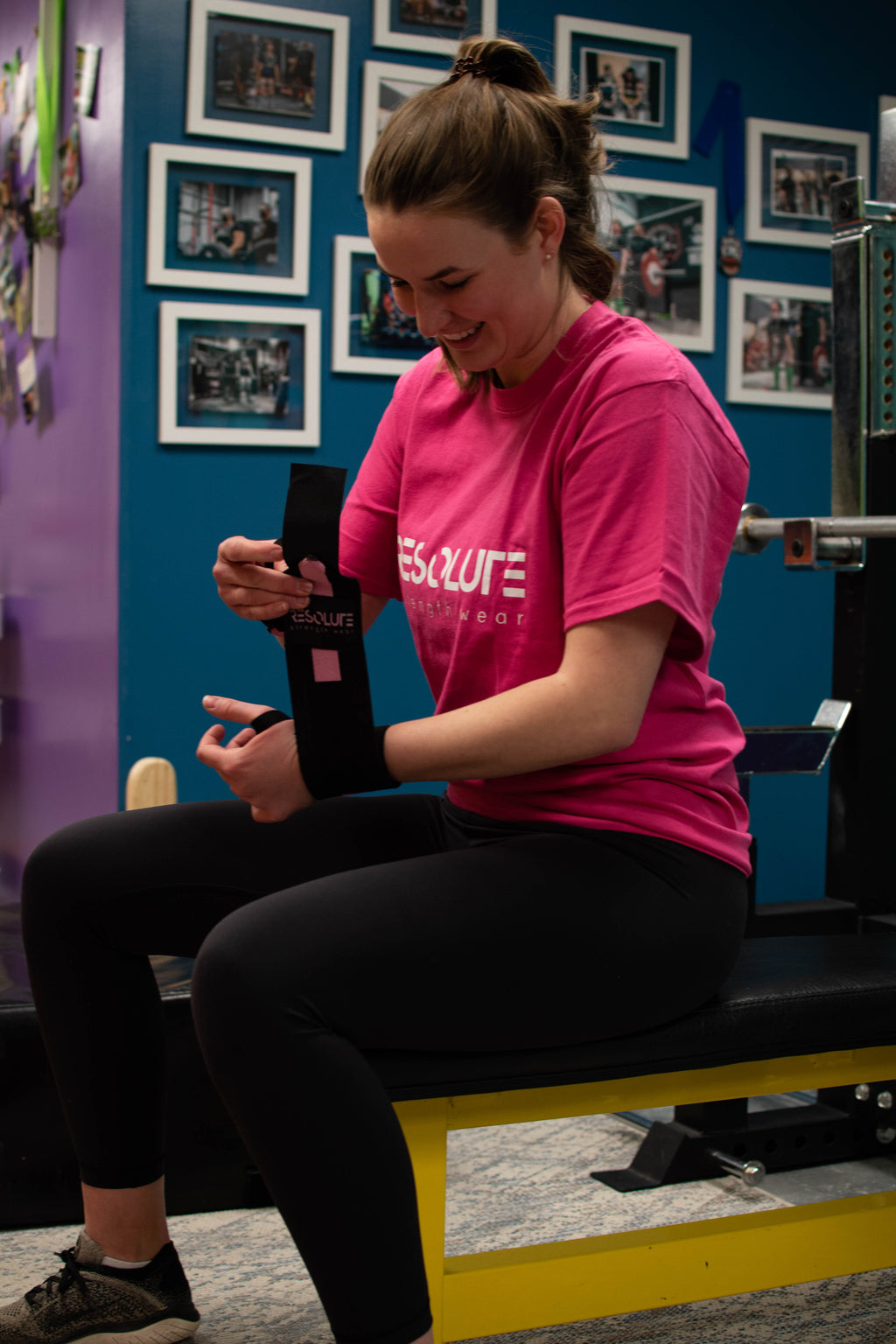 18" Wrist Wraps Black/Pink - Resolute Strength Wear