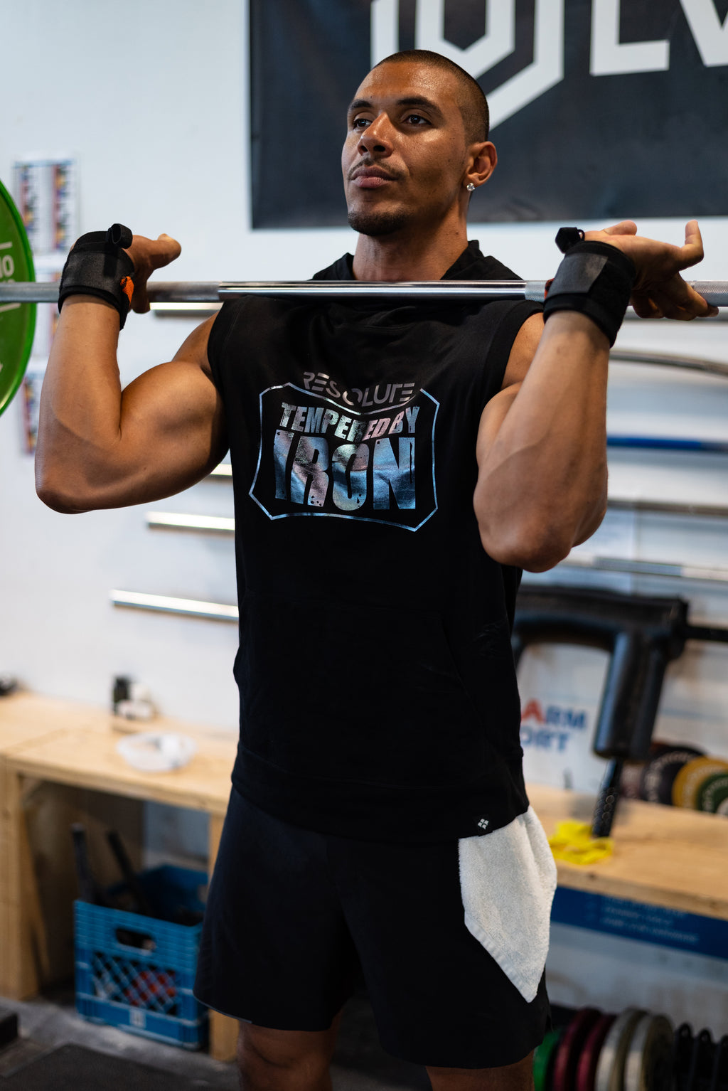 Tempered by Iron Hooded muscle tank - Resolute Strength Wear