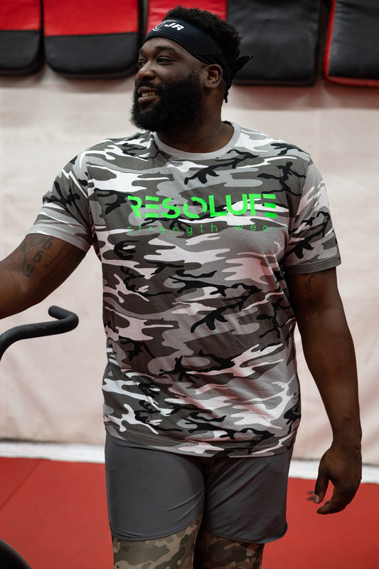 The Classic - B+W Camo with Green - Resolute Strength Wear