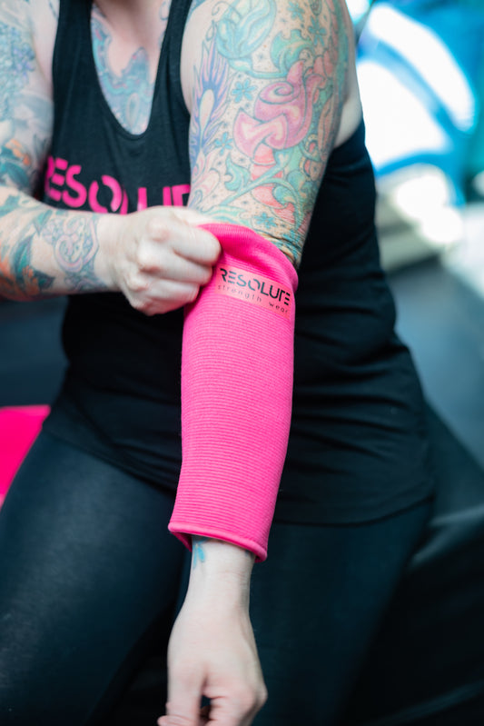 Hot Pink Elbow Sleeves - DOUBLE PLY - Resolute Strength Wear