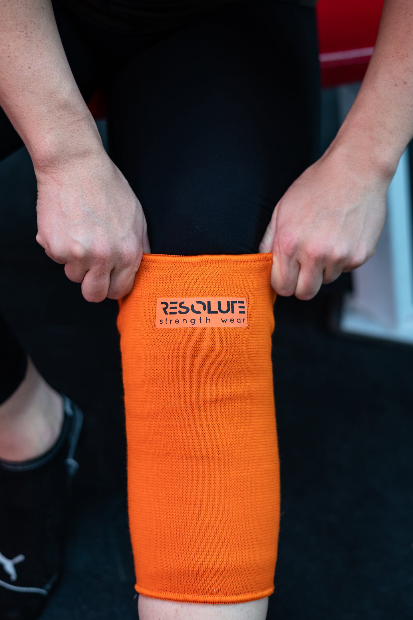 Orange Knee Sleeves - TRIPLE PLY - Resolute Strength Wear