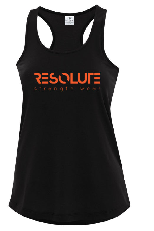 The Classic - Curvy Racerback Tank Orange - Resolute Strength Wear